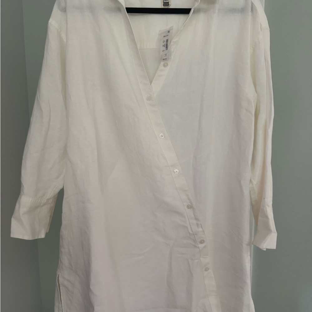 NWT White Linen Shirt Dress from. Madewell, sz XS.